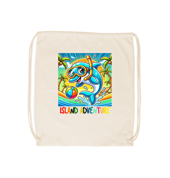 Natural Diving Dolphin - Island Adventure - Drawstring Bag