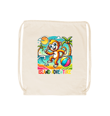 Natural Happy Monkey  - Island Adventure- Drawstring Bag