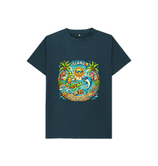 Denim Blue Island Adventures Kids T-Shirt