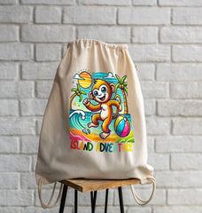 Happy Monkey  - Island Adventure- Drawstring Bag